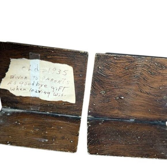 Antique Metal Book Ends George Martha Washington Silhouette 1930s Estate - Picture 9 of 11